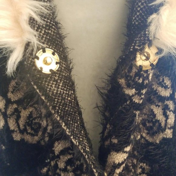 Black Rivet Black/Blush Rose Cardigan - Small NWT - Picture 8 of 8